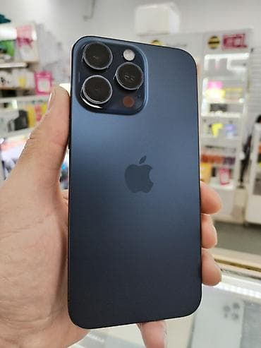 samsung 01: IPhone 15 Pro Max, Б/у, 256 ГБ, Зарядное устройство, Защитное стекло, Чехол, В рассрочку, 85 % — 1