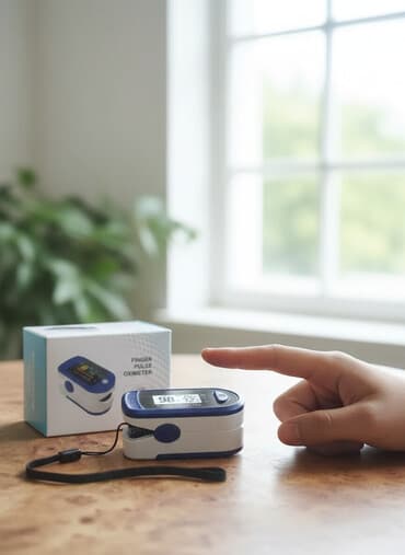 Пульсоксиметры: Пульсоксиметр на палец (Finger Pulse Oximeter) Компактный прибор для — 1