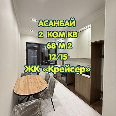 Батирлер: 2 бөлмө, 68 м², Элитка, 12 кабат, Дизайнердик ремонт — 1