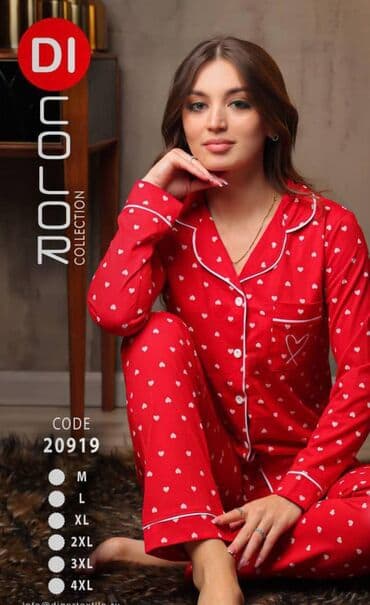 белая ночная сорочка: Пижама, Хлопок, Узбекистанская, XS, S, L — 5