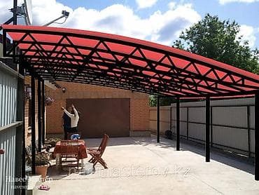 зонтик навес: Навес, Односкатный, Металл, Профнастил, Установка — 6