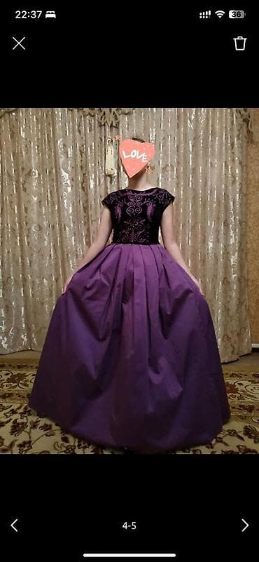 шикарный вечерний наряд: Вечернее платье от Обозовой фиолетового цвета. - Верх: бархат — 2
