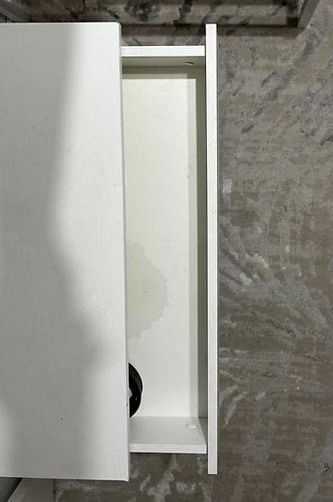 Консол столдору: Белый компактный стол с выдвижной столешницей-органайзером — 2