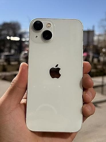 camon 20 pro: IPhone 13, Б/у, 128 ГБ, Белый, Защитное стекло, Чехол, Кабель, 100 % — 1