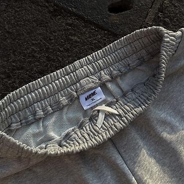 ватные штаны: Серые теплые джоггеры WAYNE. - Размер: L - Цвет: светло‑серый меланж — 2