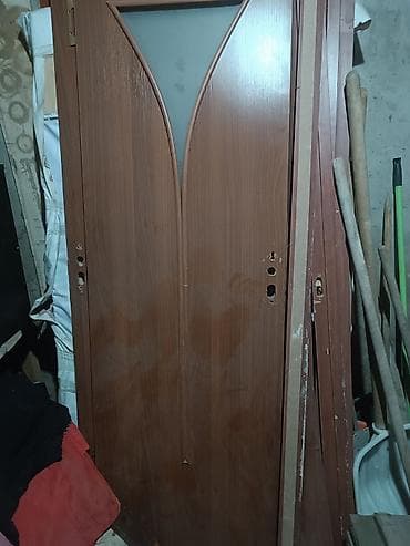 двери на балкон: Балконная дверь, Б/у, Со стеклом, Деревянная — 1