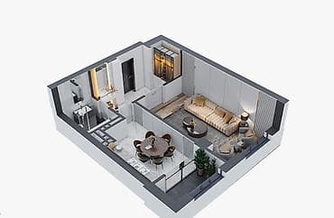 1 комната, 50 м², Юнусалиева/Суванбердиева Элитка, 14 этаж, ПСО (под самоотделку) — 6