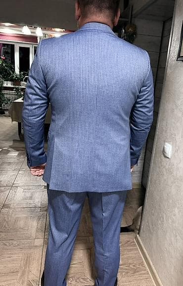 куплю кожаную куртку мужскую: Мужской костюм-двойка в тонкую полоску. - Цвет — 3