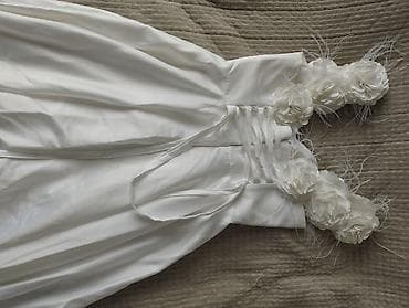 свадебная бижутерия: Свадебное/вечернее платье A‑line, цвет айвори (белый). - Силуэт — 4