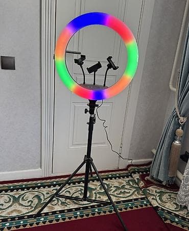 Фото и видеокамеры: RGB-лампа с треногой и пультом ДУ - Диаметр кольца: примерно 12–14" — 1