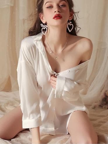 халаты для дома: Ночная сорочка, Атлас, Длинная модель, M — 4