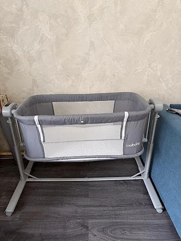 cool baby: Детская приставная кроватка, С колесиками, цвет - Серый — 2
