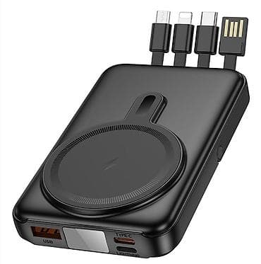 usb lightning: Внешний аккумулятор Hoco с беспроводной MagSafe-зарядкой и встроенными — 6