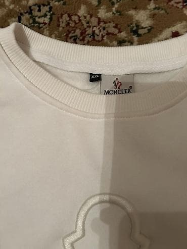 рубашка xl: Свитшот Moncler, белый - Модель: классический свитшот с круглым — 2
