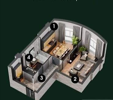 аренда класса: 1 комната, 43 м², Элитка, 9 этаж, ПСО (под самоотделку) — 3
