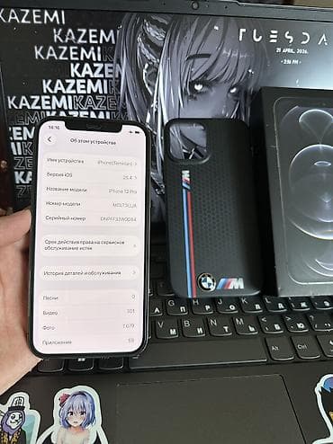 aifon 12pro: IPhone 12 Pro, Б/у, 256 ГБ, Графит, Зарядное устройство, Защитное стекло, Чехол, 744 % — 3