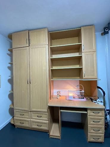 Стенка-шкаф, Тип стенки-шкафа: Модульная, Другое назначение, Особенности: С рабочим столом