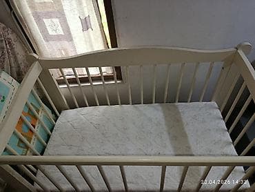 деревянную кровать манеж: Детская кроватка с матрасом - Классическая деревянная кроватка — 2