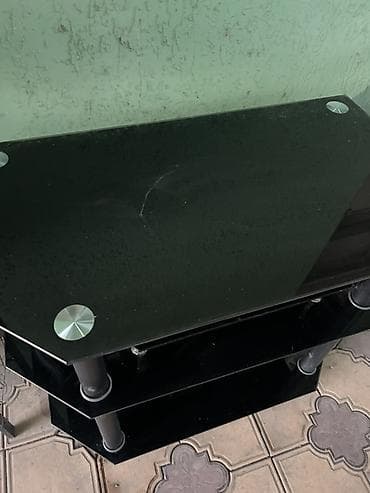 lcd tv: Тумба и подставка для телевизора, Напольная, Стекло, цвет - Черный — 3