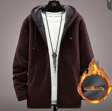 teech fleece: Мужская вязаная кофта на молнии (джемпер-кардиган), теплый верхний — 3