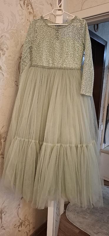 кыргызча кийимдер: Балдар көйнөгү, түсү - Жашыл, Колдонулган — 2