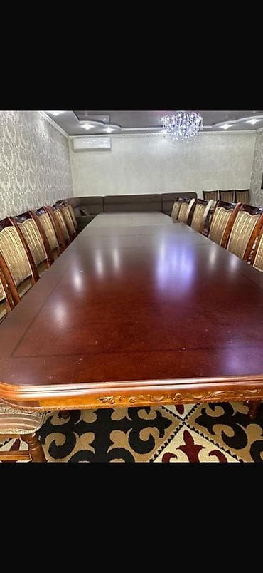 study table: Стол и стул для зала, Б/у, Самовывоз, цвет - Коричневый — 3