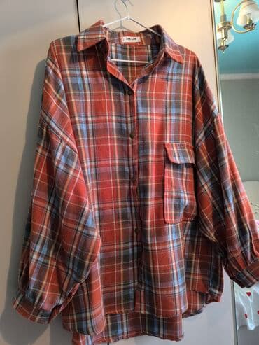 срочно продаю в связи с переездом: Рубашка, Оверсайз, В клетку, Китай — 1