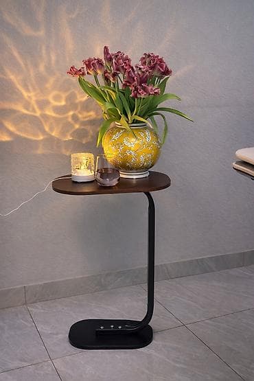 Шкафтар: Приставной столик с С-образной опорой - Столешница: скруглённые углы — 3