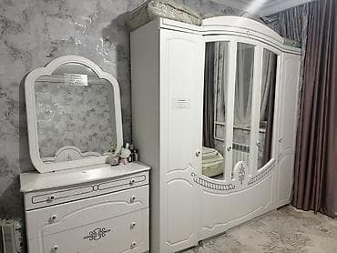 Шкафы: Спальный гарнитур, Двуспальная кровать, МДФ, цвет - Белый — 1