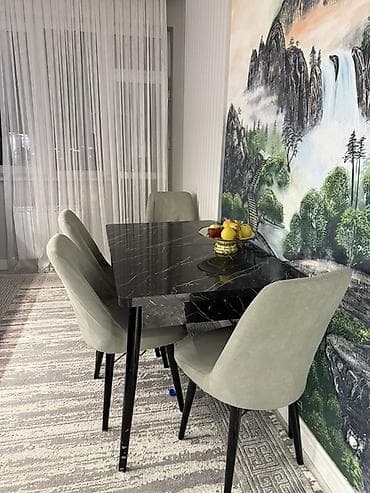 буфеты б у: Кухонный стол и стул, цвет - Черный — 1