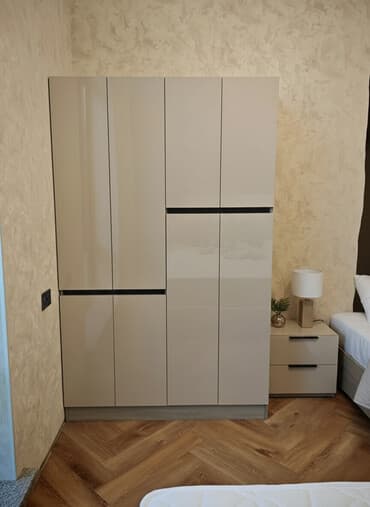 умничка тумбочка бригада: Уктоочу бөлмө гарнитуру, ДСП, түсү - Саргыч боз — 1