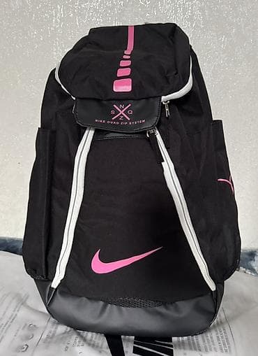 рюкзак пума: Баскетбольный Рюкзак Nike Quad Zip System, черный с розовыми акцентами — 4