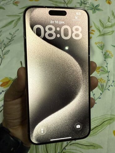 Ковролин: IPhone 15 Pro Max, Б/у, 256 ГБ, Natural Titanium, Защитное стекло, 85 % — 2