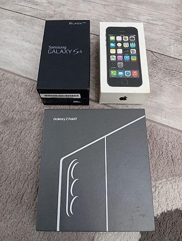 Коробки от телефонов Samsung Fold 7 blue Samsung S4 iPhone 5S Space