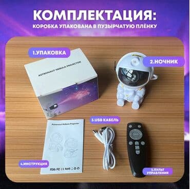 радио няня для ребенка: Ночник-проектор детский "Космонавт со звездой" звездное небо Описание — 5