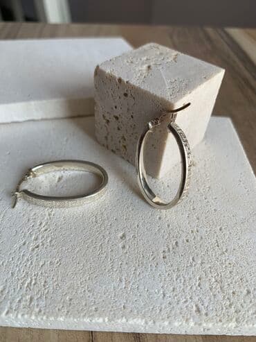 свадебные платья от производителя: Серебряные серьги, Проба 925, Женские, Новый — 1