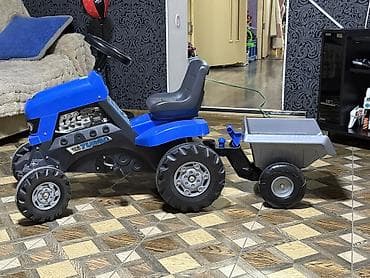 детский батут с сеткой: Детский педальный трактор с прицепом - Тип: педальная машинка-трактор — 1