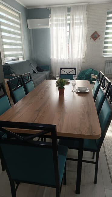 Шкафы: Кухонный стол и стул, цвет - Коричневый — 1