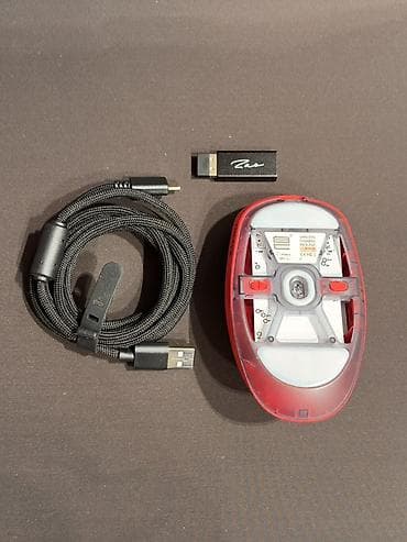 канпютор: Беспроводная игровая мышь Zaopin Z1 Pro Wireless, красная + Corepad — 2