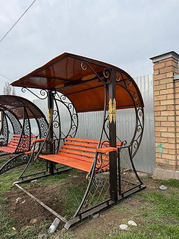 манеж качела: Садовые качели Металл, Со спинкой, С крышей — 5