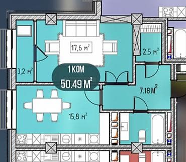 жк монако: 1 комната, 51 м², Элитка, 9 этаж, Готовая ПСО (под самоотделку) — 1