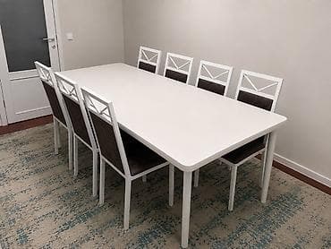 dinner table: Стол и стул для зала, цвет - Белый — 1