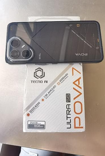 tehno: Tecno Pova 7 Ultra, Б/у, 256 ГБ, цвет - Черный, 2 SIM — 2