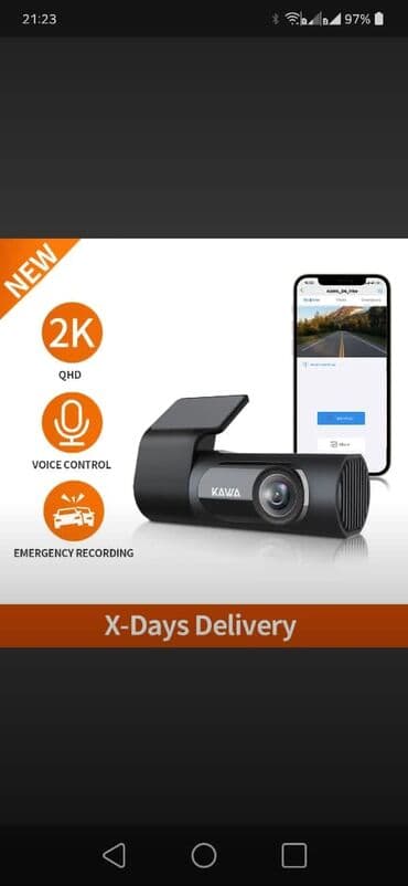 Авто регистратор с голосовым управлением KAWA D6 Dash Cam 2K