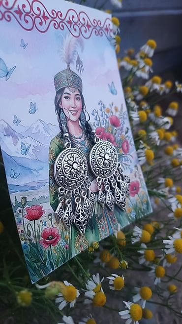 этнические украшения: Серьги, Женские, Вставка: Без вставки, Новый — 1