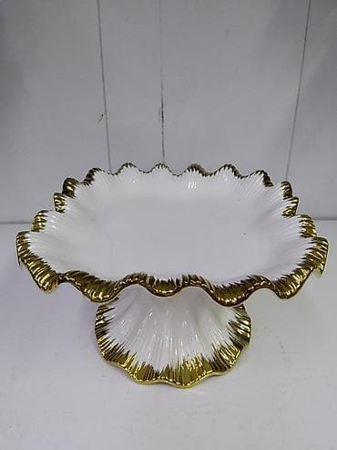 для тортов: Десертная этажерка-подставка на ножке - Материал: фарфор/керамика с — 1