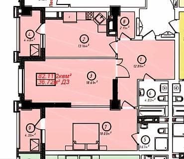 баня общая: 2 комнаты, 82 м², Элитка, 11 этаж — 1