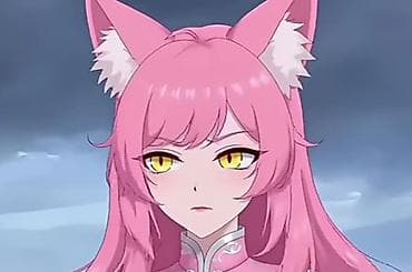 kyz kartinka: Аниме-постер/принт с персонажем в стиле аниме: розовые длинные волосы — 3