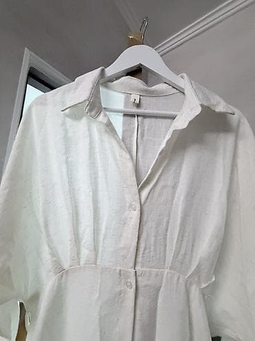 lining s: Повседневное платье, Лето, Длинная модель, Лен, Трапеция, M — 3