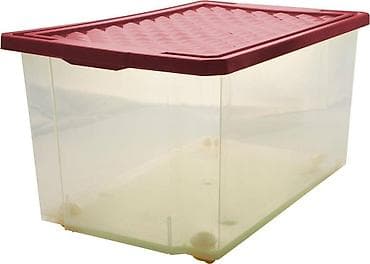 Ящик для хранения Optima, с крышкой и роликами 57л, большой